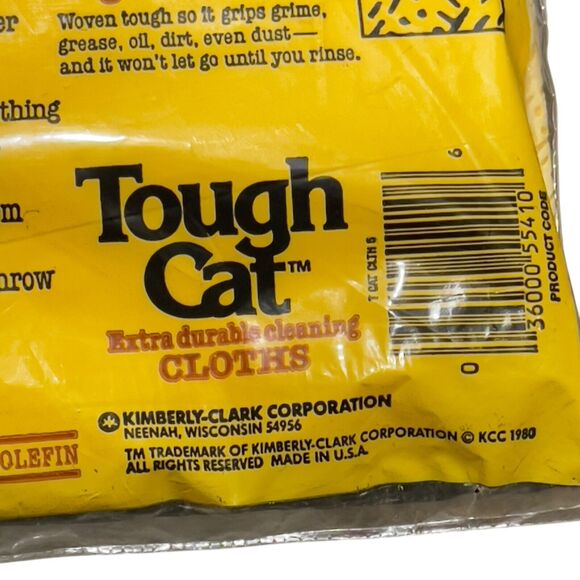 Tough Cat Extra Durable Cleaning Cloths 5 Reusable 1980 Vintage New Old Stock - Picture 5 of 8